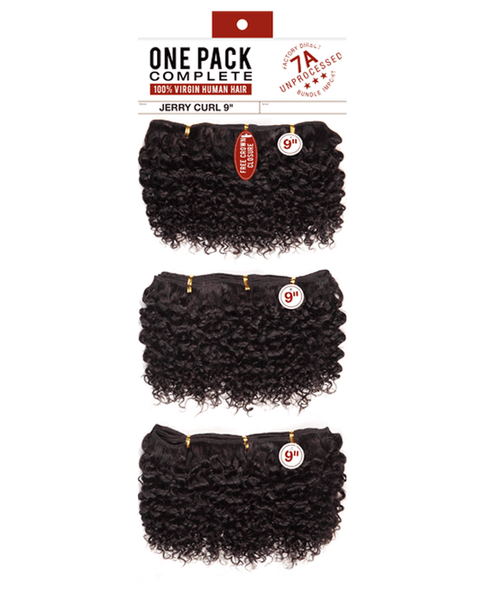 Sensationnel Bare & Natural 100% Virgin Human Hair One Pack Complete - Jerry Curl 9 Inches