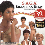 Saga Brazilian Remy Human Hair 39 Pieces - Beauty EmpireShake N Go