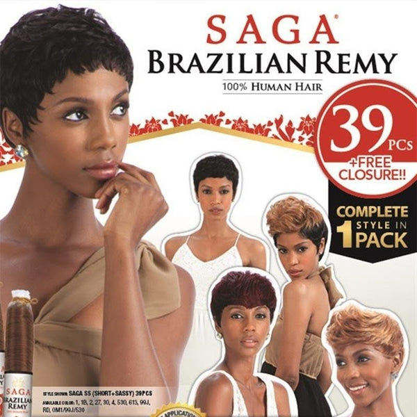 Saga Brazilian Remy Human Hair 39 Pieces - Beauty EmpireShake N Go