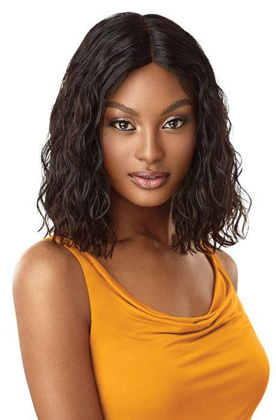 Outre The Daily Wig 100% Unprocessed Human Hair Lace Part Wig - Curly Blunt Cut Bob 14 Inches