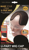 Qfitt Make Your Own Invisible Lace Front U Part Wig Cap Side Parting - 5016 Black