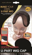 Qfitt Make Your Own Invisible Lace Front U Part Wig Cap Center Parting- 5015 Black