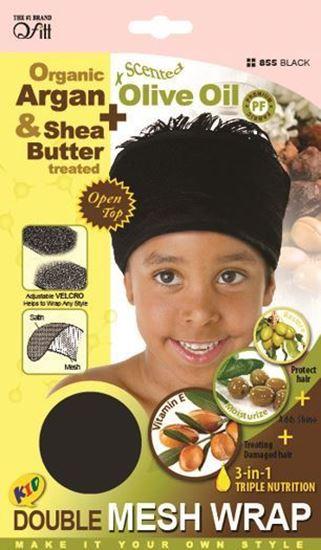 Qfitt Kid Organic Argan & Shea Butter Treated + Olive Oil Scented Double Mesh Wrap - 855 Black