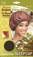 Qfitt Organic Argan & Shea Butter Treated + Olive Oil Scented Drawstring Sleep Cap - 824 Assort(Random Color)