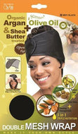 Qfitt Organic Argan & Shea Butter Treated + Olive Oil Scented Double Mesh Wrap - 811 Black