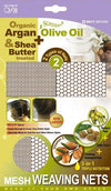 Qfitt Organic Argan & Shea Butter Treated + Olive Oil Scented Mesh Weaving Nets - 8411 Brown