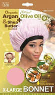 Qfitt Organic Argan & Shea Butter Treated + Olive Oil Scented X Large Bonnet - 828 Assort(Random Color)
