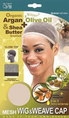 Qfitt Closed Top Organic Argan & Shea Butter Treated + Olive Oil Scented Mesh Wig & Weave Cap - 8432 Natural