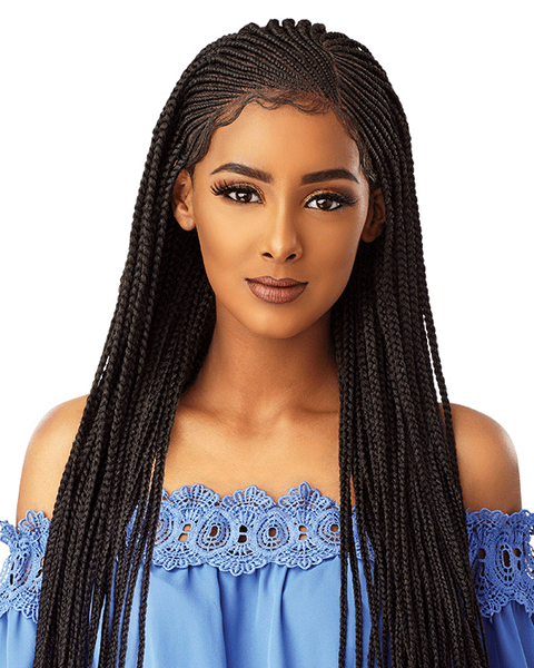 Sensationnel Cloud 9 13X5 100% Hand-Braided Swiss Lace Wig - Side Part Cornrow