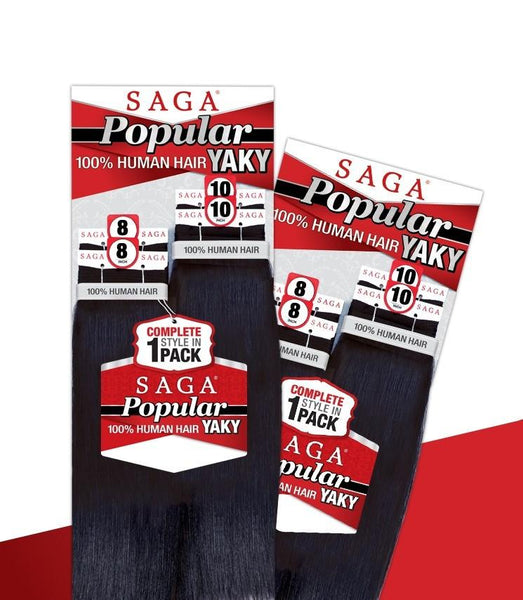 Saga Popular 100% Human Hair Yaky 4 Pieces (8"8"10"10") - Beauty Empire