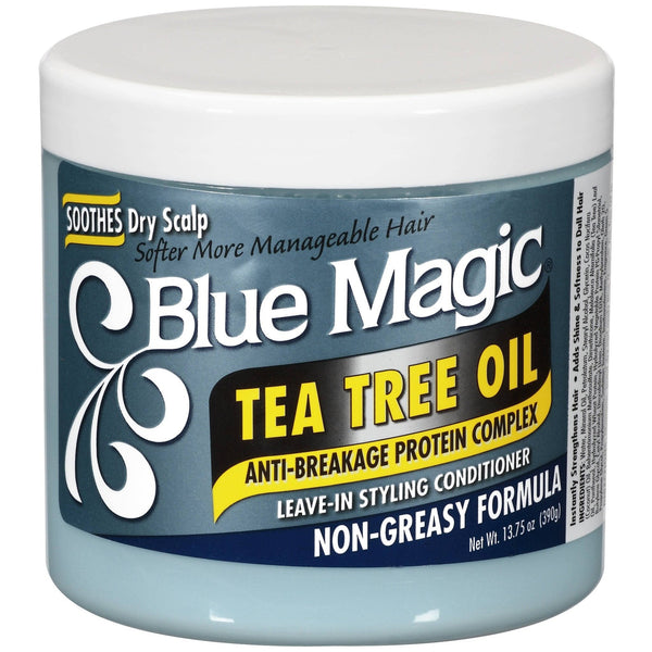 Blue Magic Tea Tree Oil Anti-Breakage Protein Complex Leave-In Styling Conditioner (13.75 Oz) - Beauty Empire