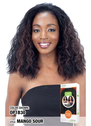 Model Model Equal Drawstring Full Cap Half Wig - Mango Sour