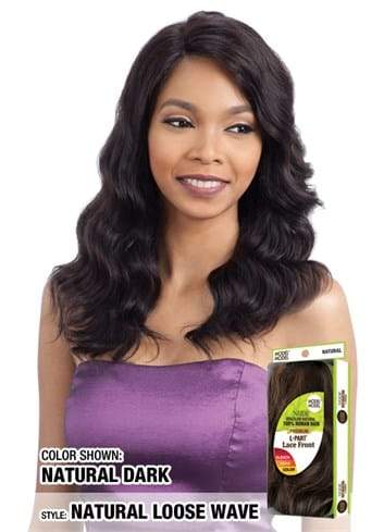 Model Model Nude 100% Brazilian Human Hair L Part Lace Front Wig - Loose Wave
