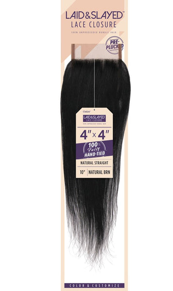 Outre Laid & Slayed 4"X4" Natural Straight Closure