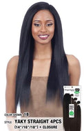 Organique Yaky Straight 4 Pieces - (14"16"18"+Closure)