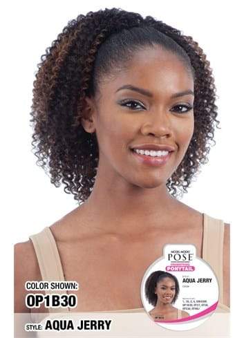 Model Model Pose Drawstring Ponytail - Aqua jerry