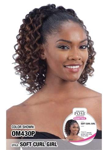 Model Model Pose Drawstring Ponytail - Soft Curl Girl