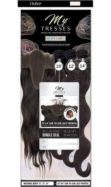 Outre My Tresses 100% Unprocessed Human Hair Black Label - Body - 13X4 Closure