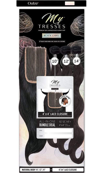 Outre My Tresses 100% Unprocessed Human Hair Black Label - Body - 4X4 Closure