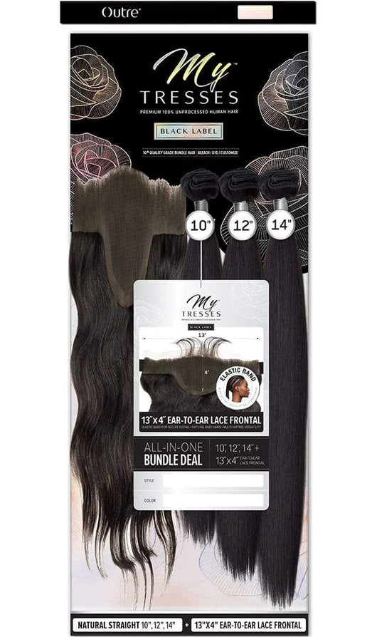 Outre My Tresses 100% Unprocessed Human Hair Black Label - Straight - 13X4 Closure