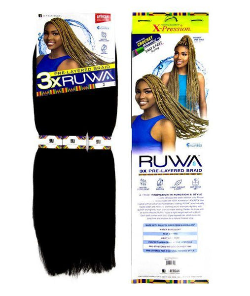 Sensationnel African Collection 3X Pre-Stretched Braiding Hair - Ruwa 48 Inches