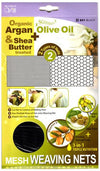 Qfitt Organic Argan & Shea Butter Treated + Olive Oil Scented Mesh Weaving Nets - 841 Black