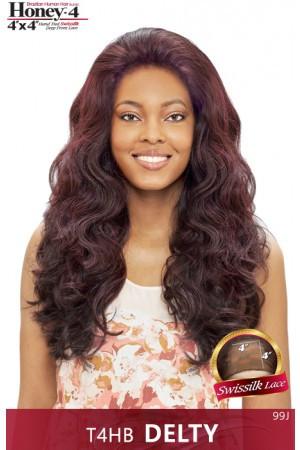 Vanessa Honey 4 Brazilian Human Hair Blend Lace Front Wig - T4HB Delty